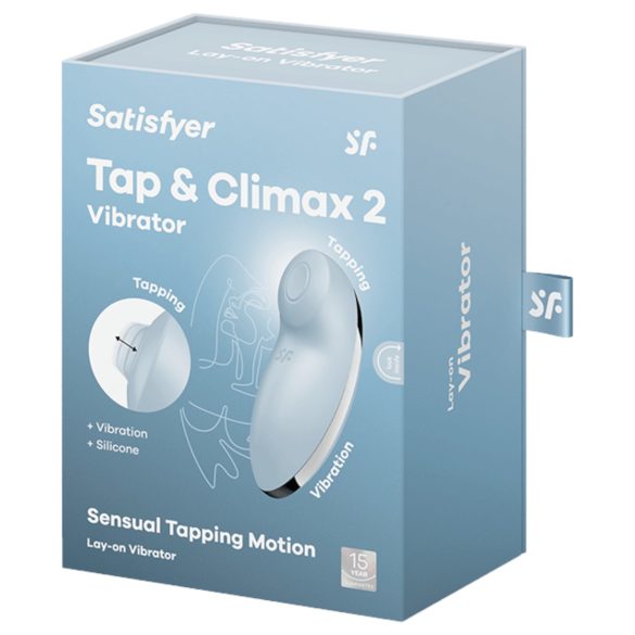 Satisfyer Tap & Climax 2 - klitorinis stimuliatorius ir vibratorius - mėlynas