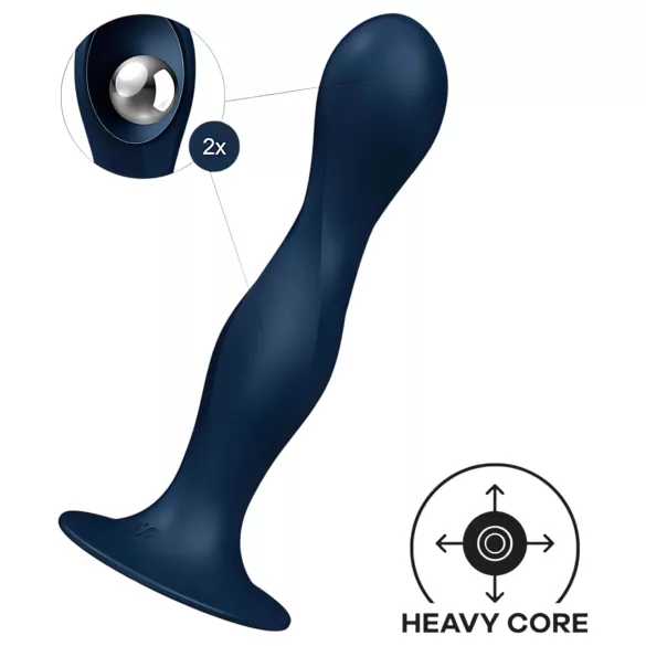 Satisfyer Double Ball-R - vaginaliniai kamuoliukai - svoriu - mėlyni