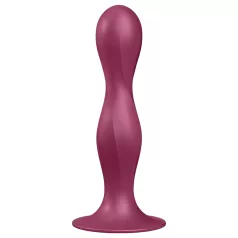  Satisfyer Double Ball-R - dildo su siurbtuku - raudonas, sunkintas