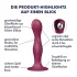 Satisfyer Double Ball-R - dildo su siurbtuku - raudonas, sunkintas