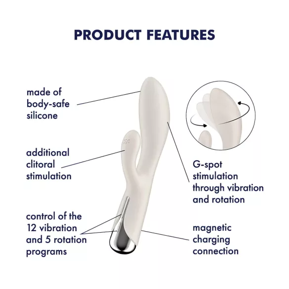 Satisfyer Spinning Rabbit 1 - sukamasis triušio vibratorių klitoriui