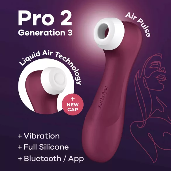 Satisfyer Pro 2 Gen3 - programėle valdomas oro bangų klitorinis vibratorius (raudonas)