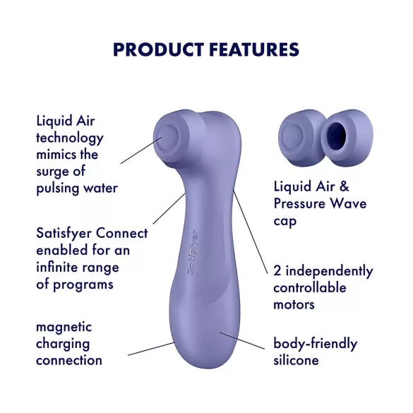 Satisfyer Pro 2 Gen3 - Programėle valdomas oro bangų klitorio vibratorius (violetinis)