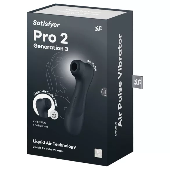 Satisfyer Pro2 Gen3 - klitorio stimuliatorius su oro bangomis - tamsiai pilkas