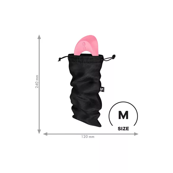 Satisfyer Treasure Bag - diskreti laikymo maišelis - vidutinis - juodas