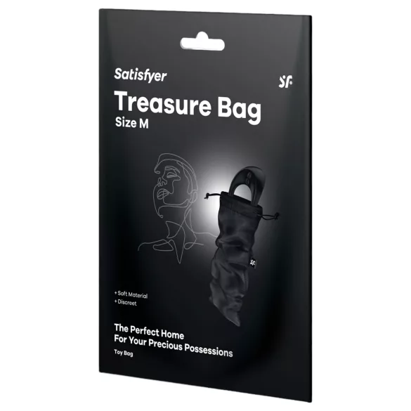 Satisfyer Treasure Bag - diskreti laikymo maišelis - vidutinis - juodas