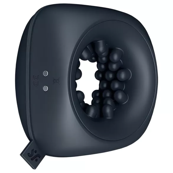 Satisfyer Ring Stroker - vibruojantis masturbatorius - įkraunamas - juodas