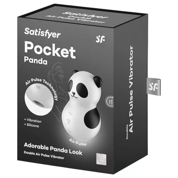 Satisfyer Pocket Panda - klitorio stimuliatorius bangų technologija - juodas