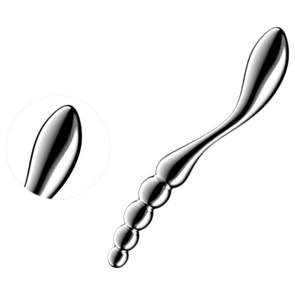 Satisfyer Star Force 1 - metalinis analinis kaištis su burbuliukais - sidabrinis