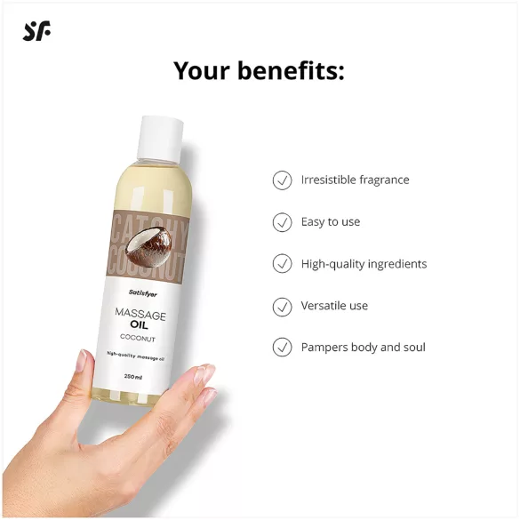 Satisfyer - masažo aliejus - kokoso - 250 ml