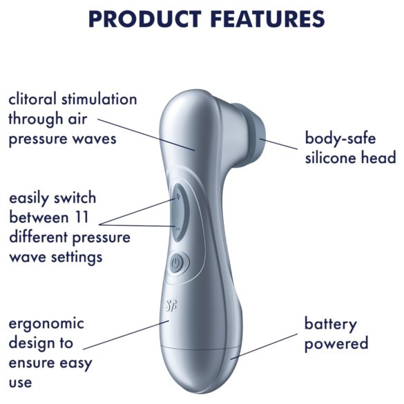 Satisfyer Pro2 Gen2 - klitorio stimuliatorius su oro bangomis - mėlynas