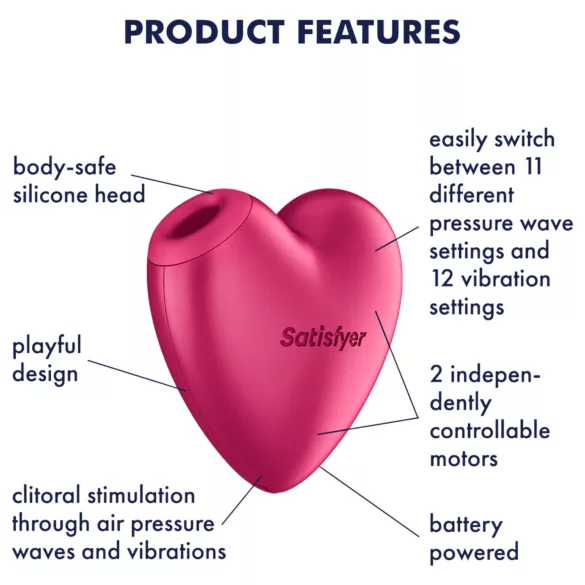 Satisfyer Cutie Heart - oro bangomis veikiantis klitorio stimuliatorius (rožinis)