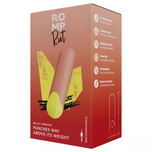 ROMP Riot - mini vibratorius - kompaktiškas - oranžinis