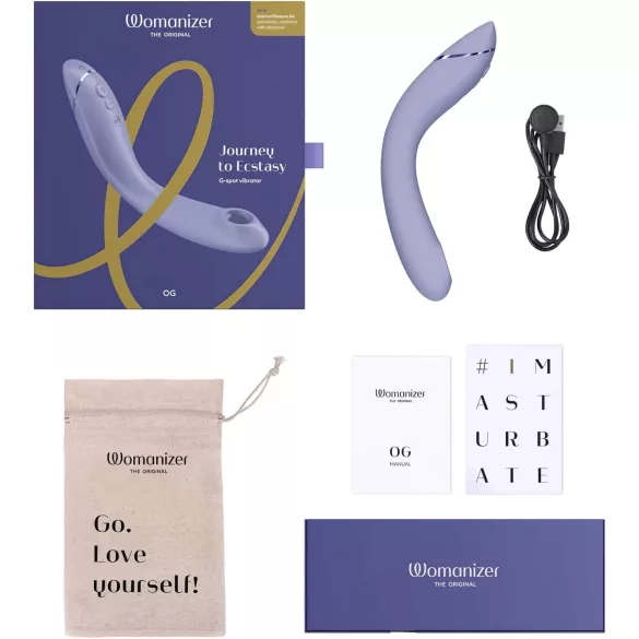 Womanizer OG - G taško vibratorius su oro pulsacijomis, įkraunamas, violetinis