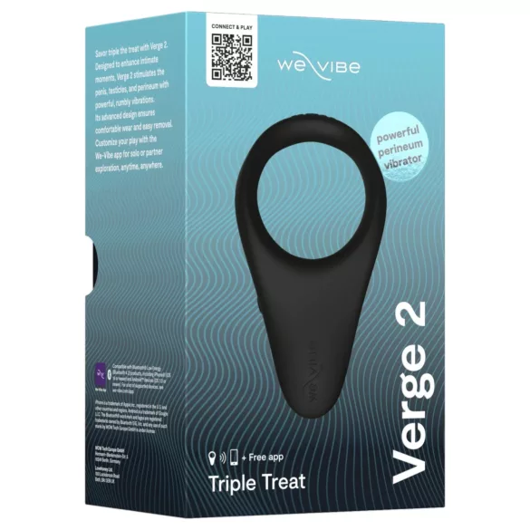 We-Vibe Verge 2 - programėle valdomas vibruojantis penio žiedas vyrams (juodas)