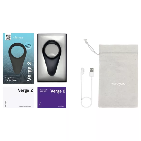 We-Vibe Verge 2 - programėle valdomas vibruojantis penio žiedas vyrams (juodas)