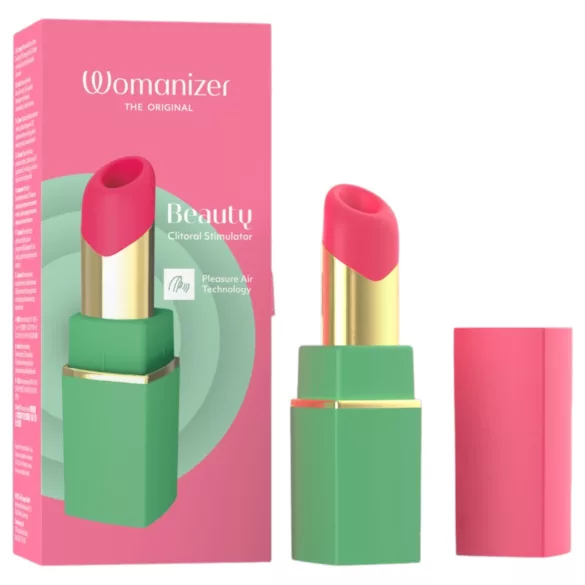 „Womanizer Beauty“ - lūpdažio formos oro bangų klitorinis vibratorius (žalias)