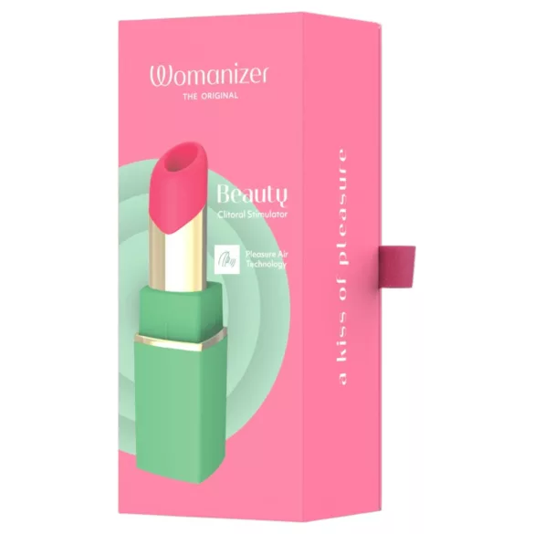 „Womanizer Beauty“ - lūpdažio formos oro bangų klitorinis vibratorius (žalias)