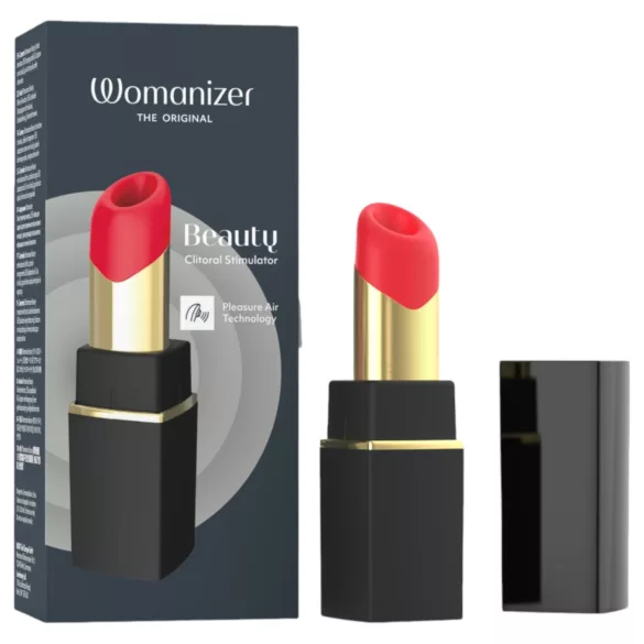 Womanizer Beauty - lūpdažio formos oro bangų klitorinis stimuliatorius (juodas)