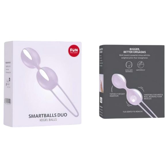 Fun Factory Smartballs Duo – geišos kamuoliukai su vidiniu rutuliuku (violetiniai)