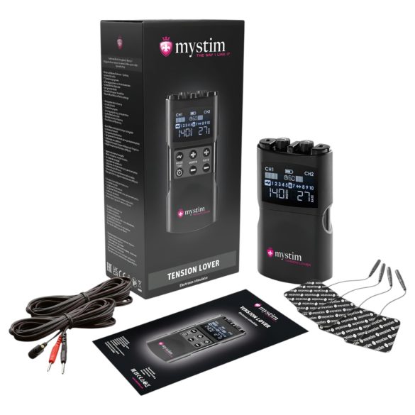 mystim Tension Lover 2 - skaitmeninis elektro rinkinys (juodas)