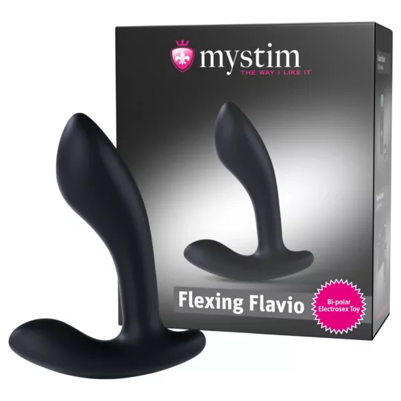 Mystim Flexing Flavio - prostatos masažuoklis su elektrostimuliacija - juodas