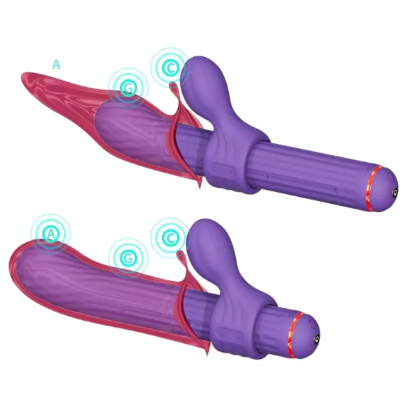 Magic Stick S1 - multifunkcinis vibratorius - violetinės spalvos