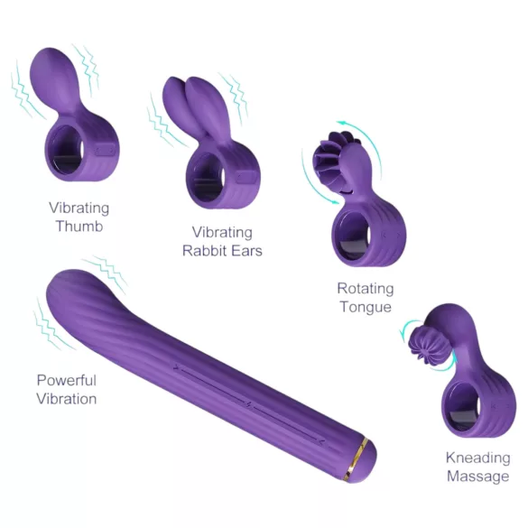 Magic Stick S1 - multifunkcinis vibratorius - violetinės spalvos