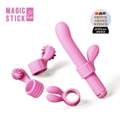   Magic Stick - vibratorius su keičiamais antgaliais (rožinis)