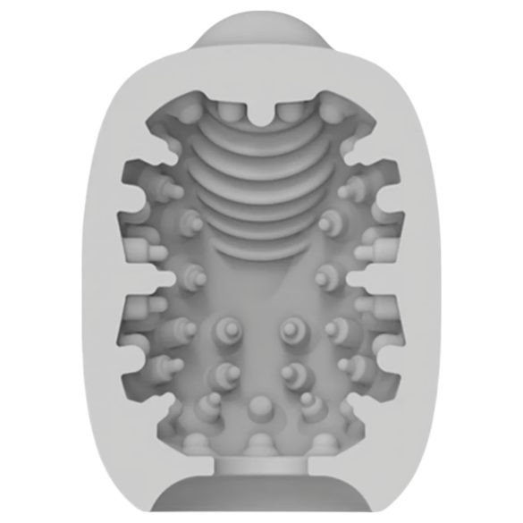 VIBEGGS Naughty Nubs - vibruojantis kiaušinis masturbatorius (baltas)