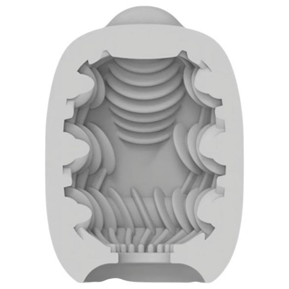 VIBEGGS Ribs Delight - vibruojantis kiaušinis masturbatorius (baltas)