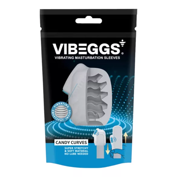 VIBEGGS Candy Curves - vibruojantis kiaušinis masturbatorius - baltas