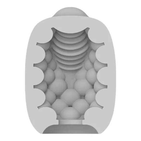 VIBEGGS Blow Misty - vibruojantis kiaušinėlis masturbatorius - baltas