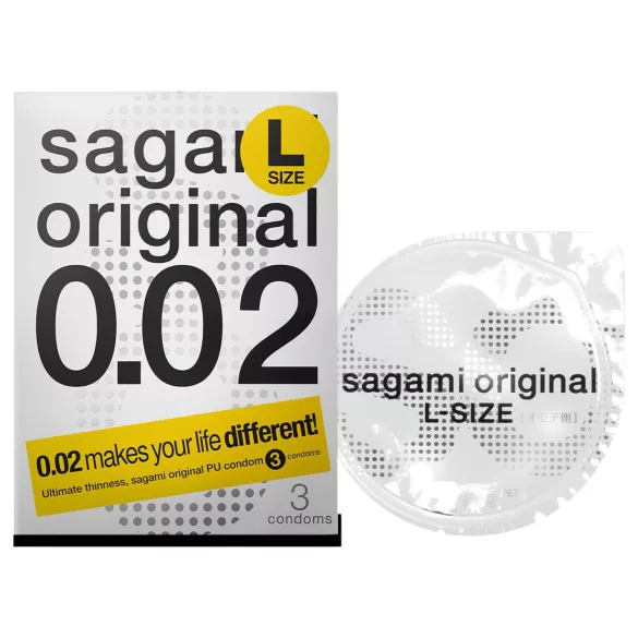 Sagami Original 0,02 L - prezervatyvai - 58mm - 3 vnt.