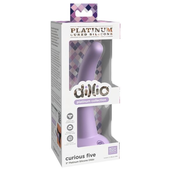 Dillio Smalsus Penketukas - siurbtuko dildo (15cm) - violetinė
