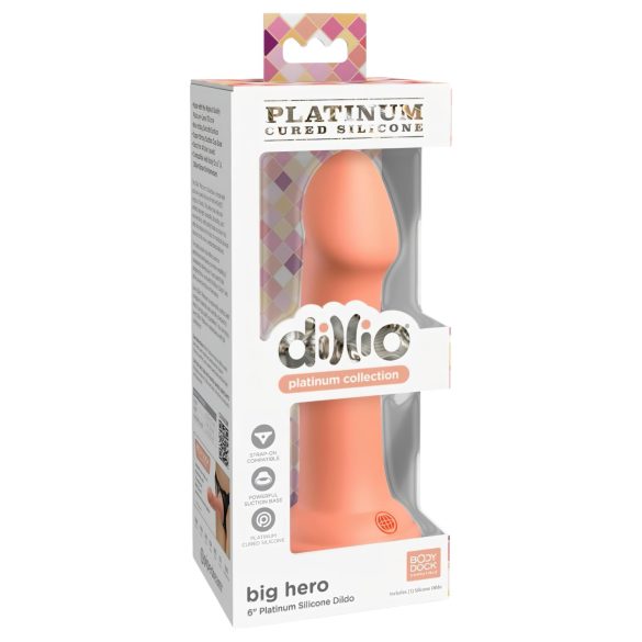 Dillio Didvyris - silikoninis falo imitatorius (17 cm) - oranžinis