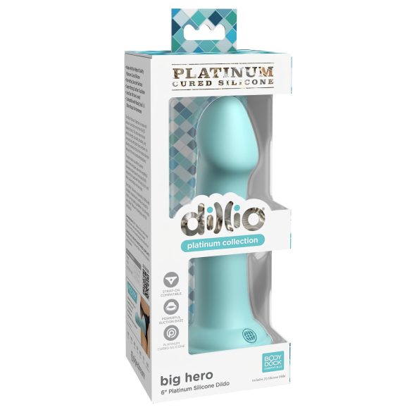 Dillio Didvyris - prilimpantis dildo (17cm) - turkio spalvos