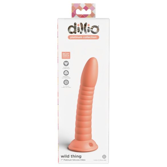 Dillio Wild Thing - grioveliai, 19cm dildo - oranžinis