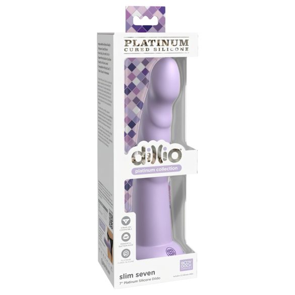 Dillio Slim Seven - lipnus stimuliatorius dildo (20cm) - violetinė