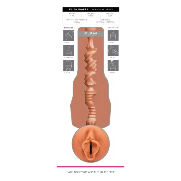 Fleshlight Eliza Ibarra Ethereal - realistiška dirbtinė vagina (natūralios spalvos)
