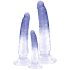 Skaidrusis - analinio trenerio dildo rinkinys - 3 vnt. (skaidrus-mėlynas)