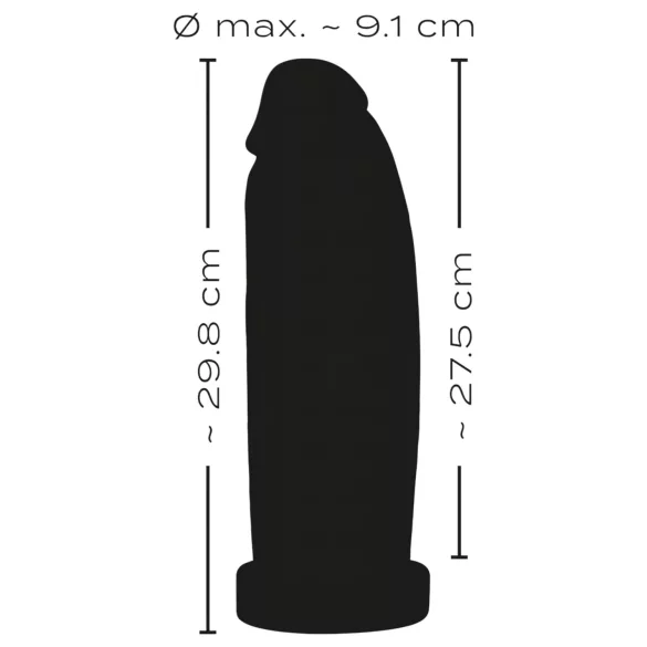 realistixxx Real Giant - gigantiškas dildo - 30 cm (juodas)