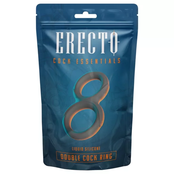 Erecto - dvigubas penio žiedas - juodas