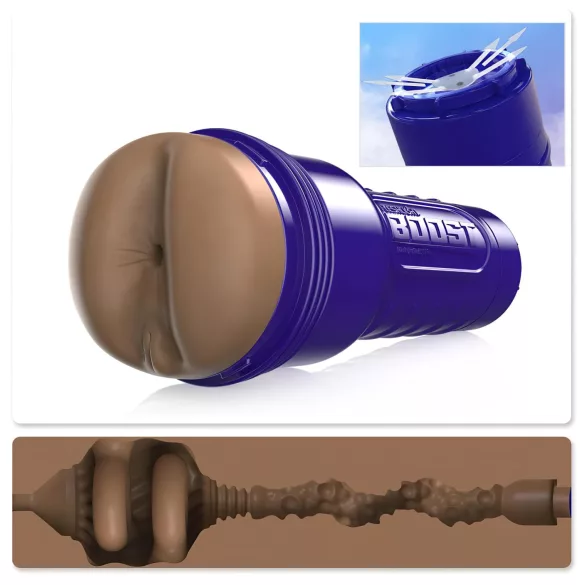 Fleshlight Boost Blast - masturbatorius analinis - realistiška oda - ruda