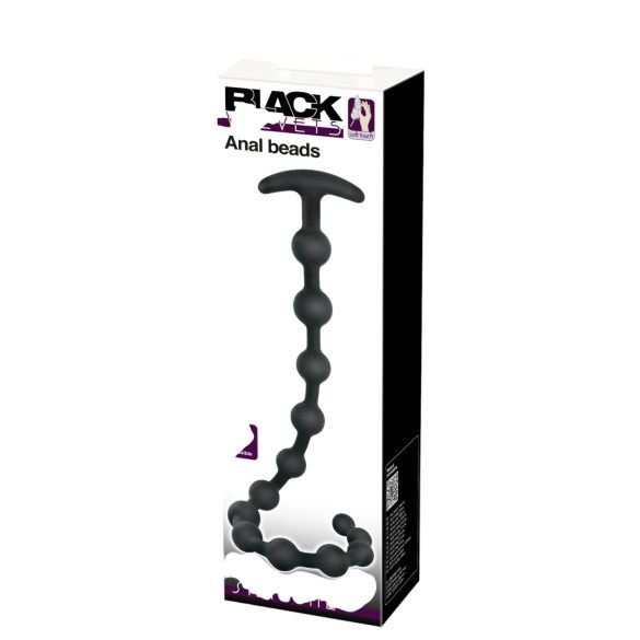 Black Velvets - analinis dildo su karoliukais - juodas