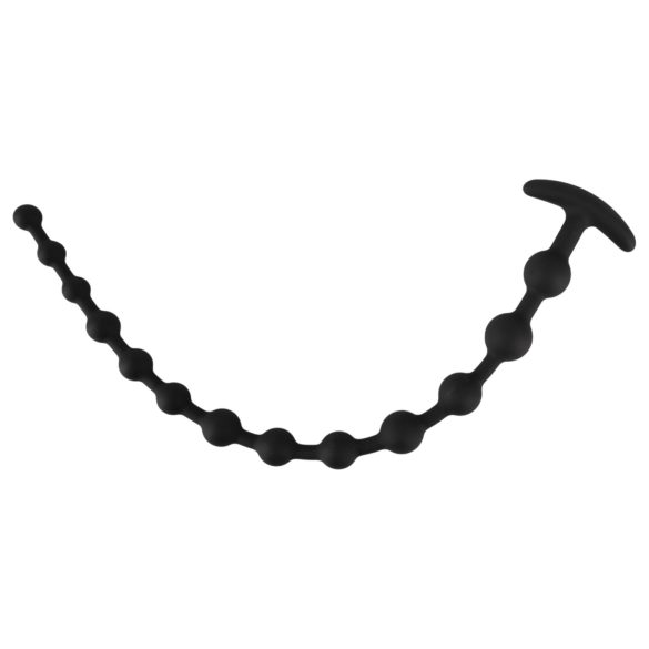 Black Velvets - analinis dildo su karoliukais - juodas