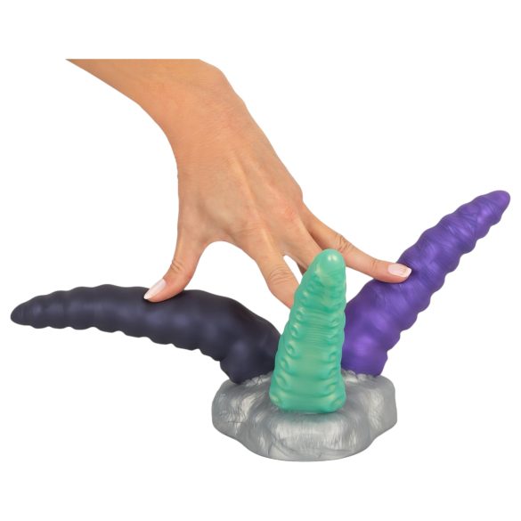 Beasty Cocks - trijų atšakų dildo - silikonas - juoda