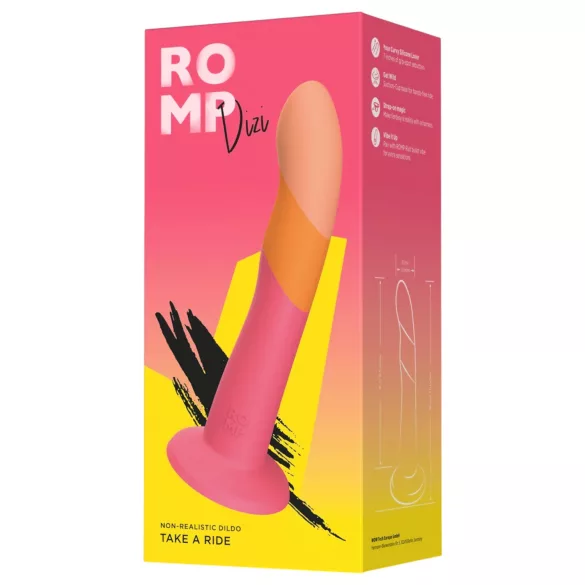 ROMP Dizi - dildo - lankstus silikonas - rožinis/oranžinis