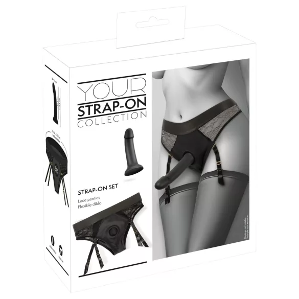 You2Toys - strap-on dildo su kelnaitėmis - juodas