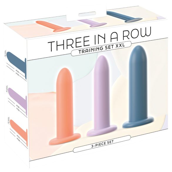 Three in a Row - dildo treniruočių rinkinys - 3 vnt spalvoti